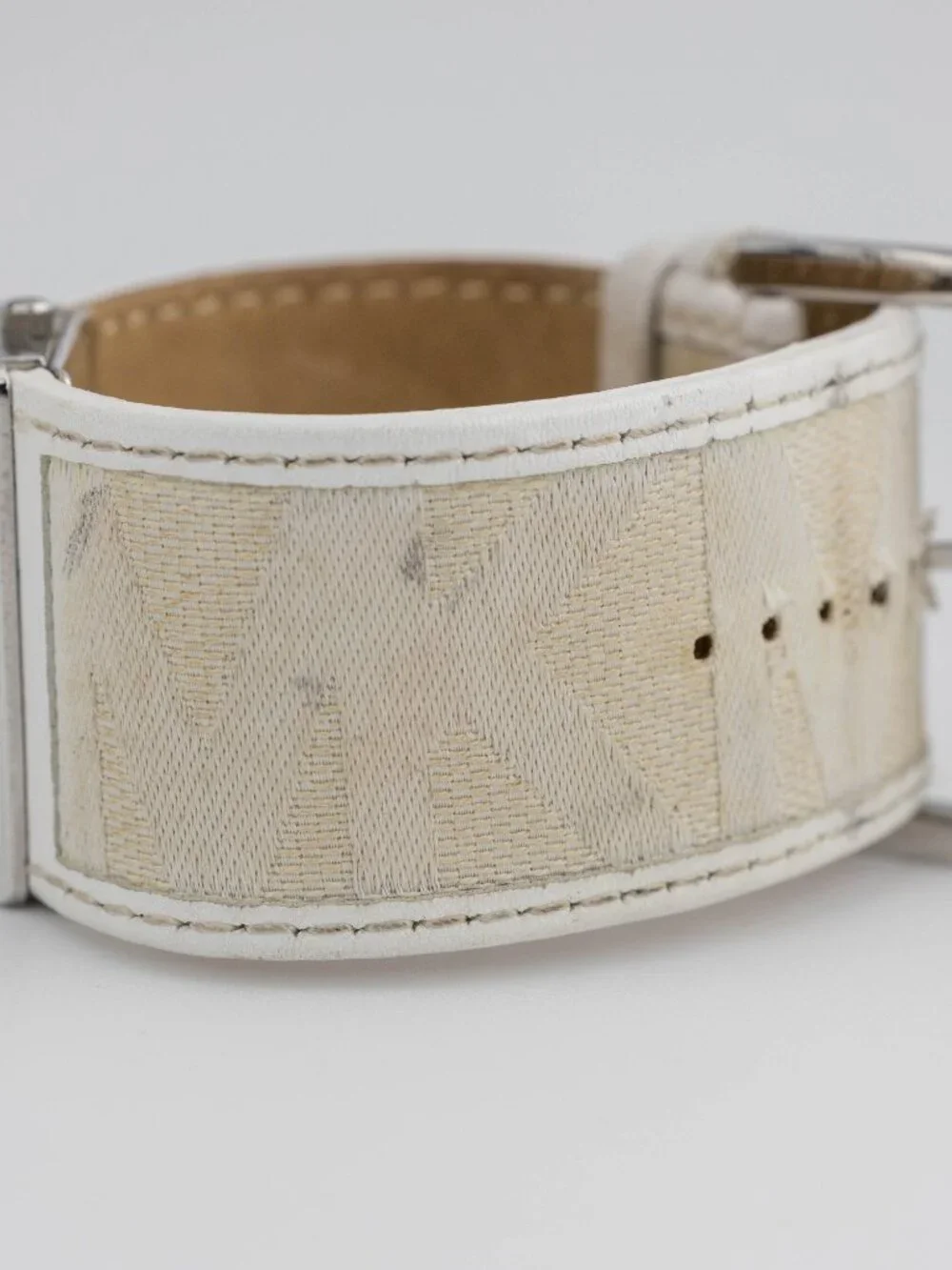 Michael Kors MK-2095 Rectangular Watch Women's Wide White Leather  New Battery
